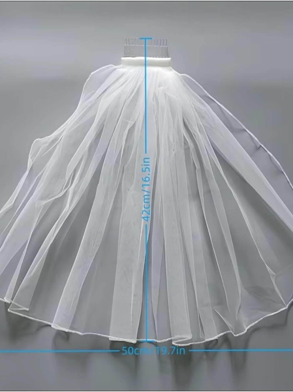 Classic One-Tier White Bridal Veil Wedding - Picture 6 of 6